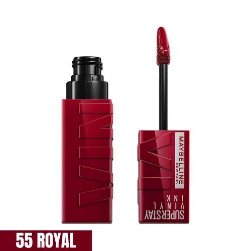 Maybelline New York Rouge à Lèvres Liquide - Effet Vinyl Brillant - SuperStay Vinyl Ink - Teinte : 55 ROYAL